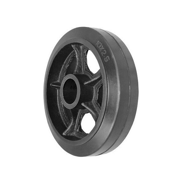 Durastar Wheel, 10X2.5 Rubber, Steel (Black), 1-3/16" Plain Bore 1025RS84B - main